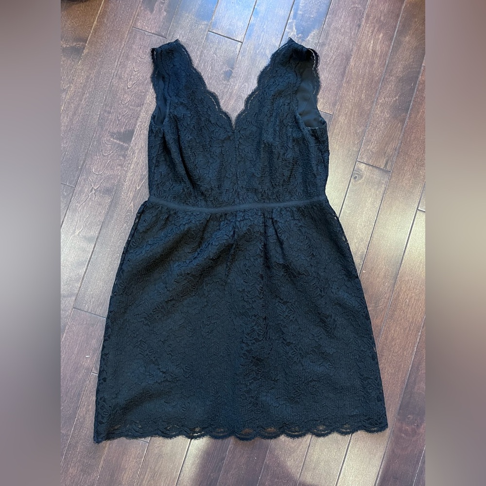 Loft black lace sleeveless dress